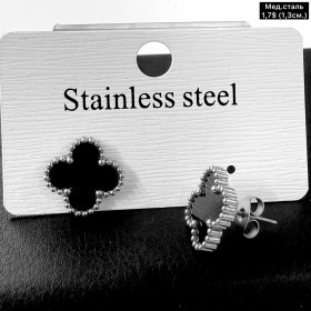 Сережки мед.сталь 10707 (1,3см.)